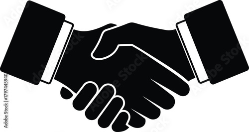 Handshake agreement business deal partnership cooperation vector graphic eps silhouette