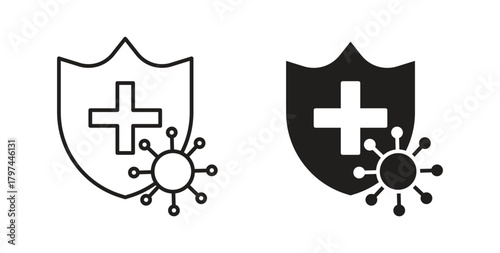 Immunity icons set. Simple line vector illustration