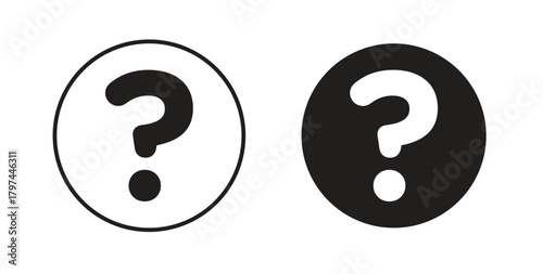 Interrogation icons set. Simple line vector illustration