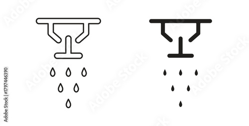 Irrigation icons set. Simple line vector illustration