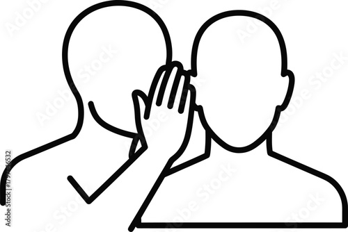 Whispering secret line art vector illustration communication concept eps silhouette