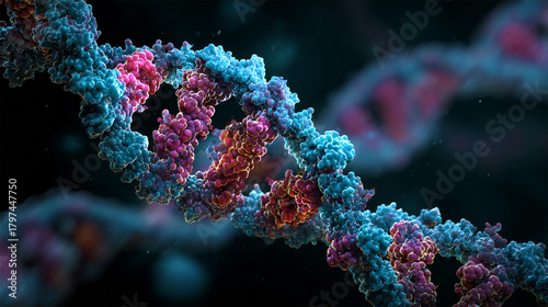 digital illustration of dna molecule