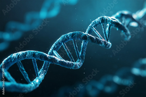 dna strand on blue background