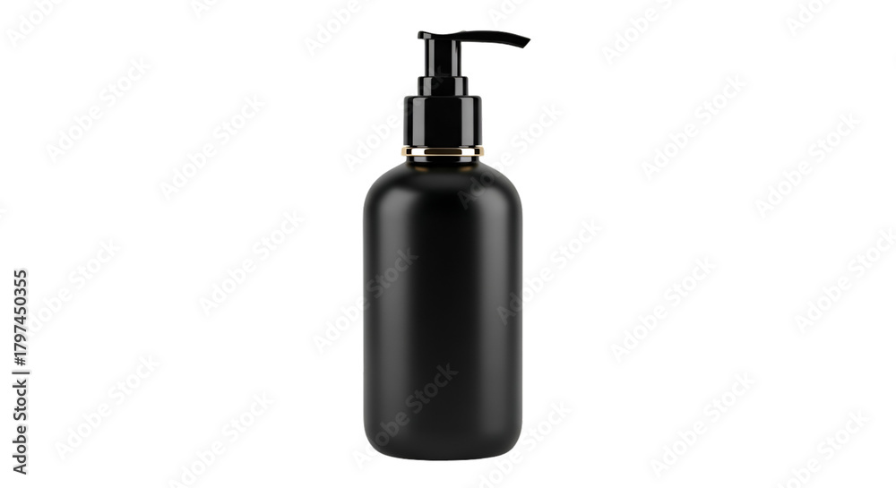 Obraz premium Black Dispenser Bottle with Gold Accent Keywords: dispenser bottle, pump bottle, lotion