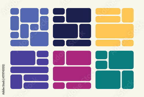 Abstract colorful blocks layout design creative concept with rounded corners