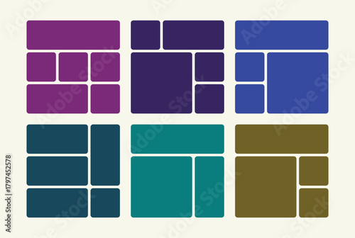 Colorful Layout Templates for Website Design or App Interface Ideas