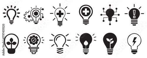Innovation and Idea Lightbulb Icon Set