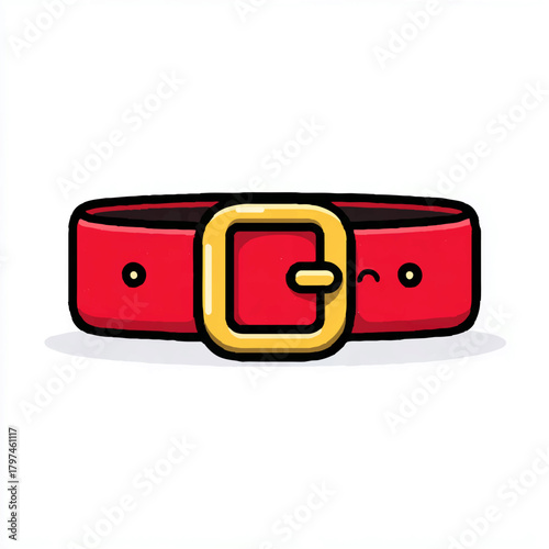 Smiling Santa Belt Buckling Up for Christmas

