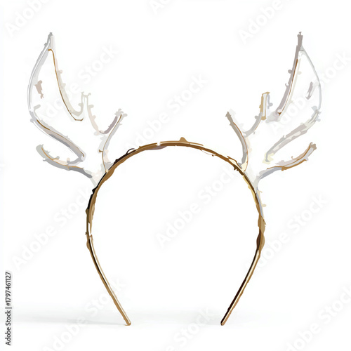 Festive Reindeer Antler Headband with Decorative Lights


