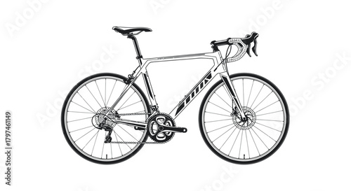 Sleek Silver Road Bike with Black Components and Design.