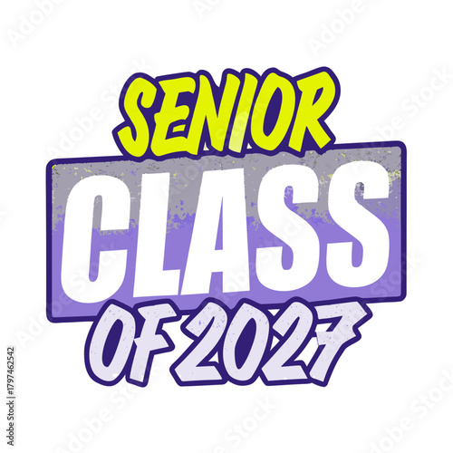 Wallpaper Mural A vibrant senior class of 2027 design with a modern twist, ideal for graduation announcements, apparel, and festive decorations to honor the graduating class Torontodigital.ca