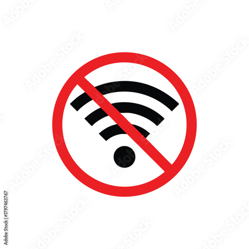 No Wi-Fi Signal Icon Internet Connection Symbol Forbidden