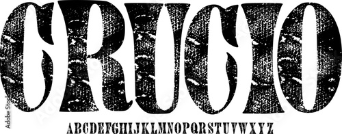 Crucio Distressed Display Font – Grunge Vintage Alphabet for Bold Typography Designs