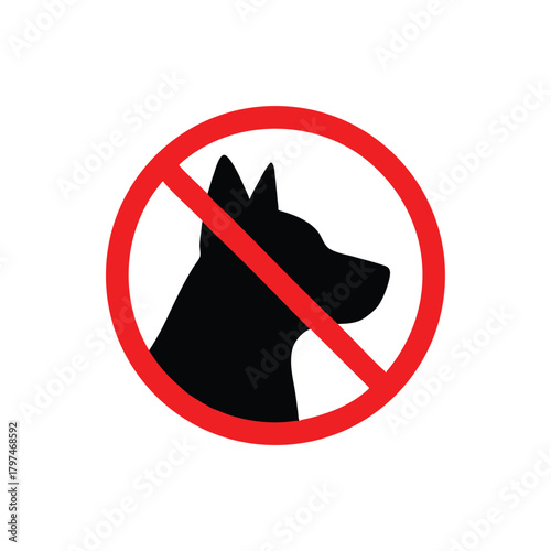 No Dogs Allowed Sign Caution Warning Symbol Vector