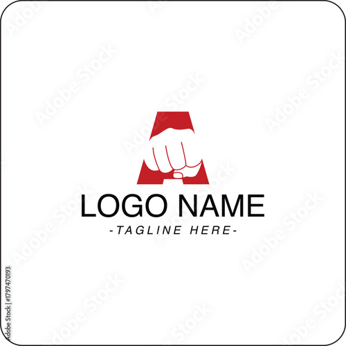 Letter A Battle logo template