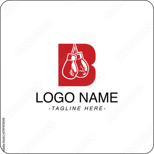 Vector Illustration Letter B and Boxing gloves Logo Design