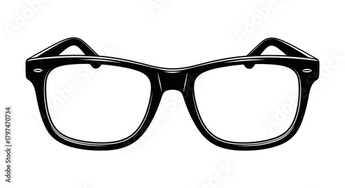Black Framed Glasses with Clear Lenses Classic Style Eyewear.