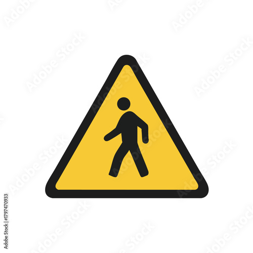Pedestrian Crossing Sign Alert Caution Symbol