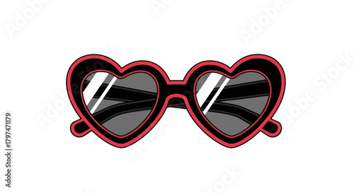 Stylish Red Heart-Shaped Sunglasses with Dark Lenses.