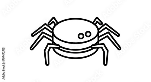 Stylized Line Art Illustration of a Round-Bodied Spider.