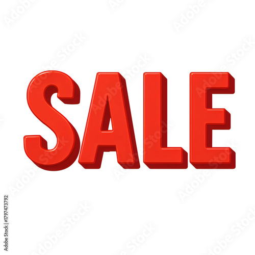 赤い立体SALE文字｜Red 3D SALE Text