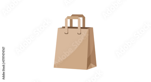 Eco-friendly Brown Paper Shopping Bag with Handles.