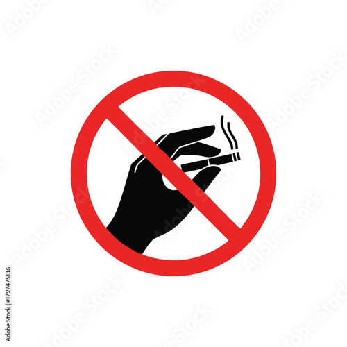 No Smoking Sign Silhouette Illustration Isolated