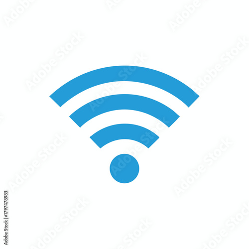 Wireless connection signal icon blue flat design