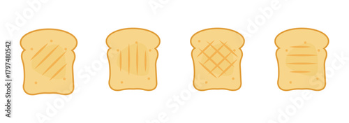 Icon of a slice of bread for a sandwich. Sliced piece of bread. Bread for toaster.