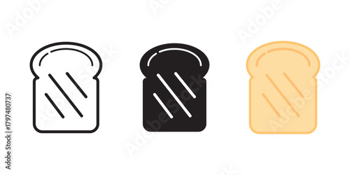white bread set icon logo symbol vector design illustration.