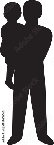 Father Carrying Child Silhouette