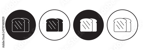 Toast bread, Sliced bread vector icon in line style design for website design, app, UI, isolated on white background. Editable stroke. EPS 10 vector illustration.