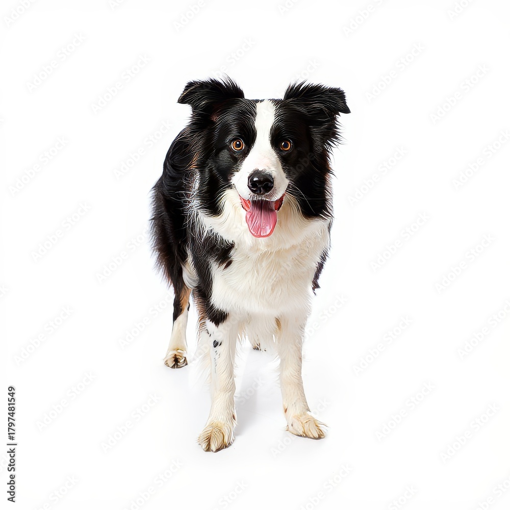 Fototapeta premium Happy Border Collie Dog Studio Portrait