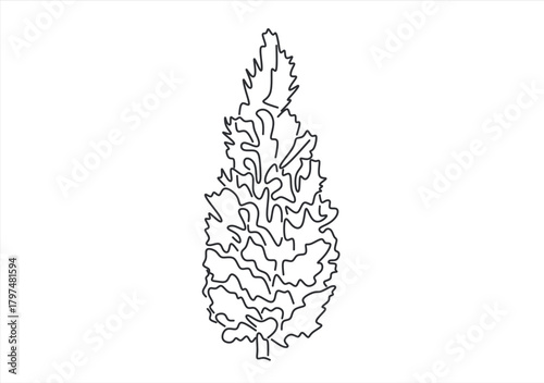 tree line icon vector .tree sign. isolated contour symbol black illustration. line drawing. Editable stroke. 