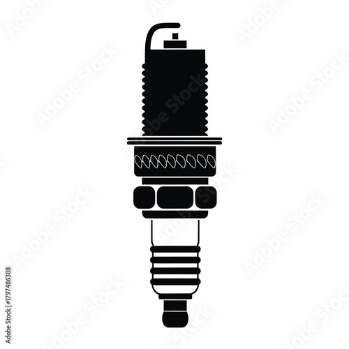 Black spark plug illustration ignition engine