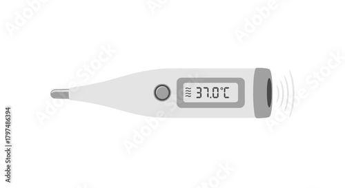 Digital thermometer displaying a temperature reading of 370 degrees Celsius.