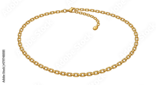 Elegant Gold Chain Necklace with Delicate Links and Secure Clasp.
