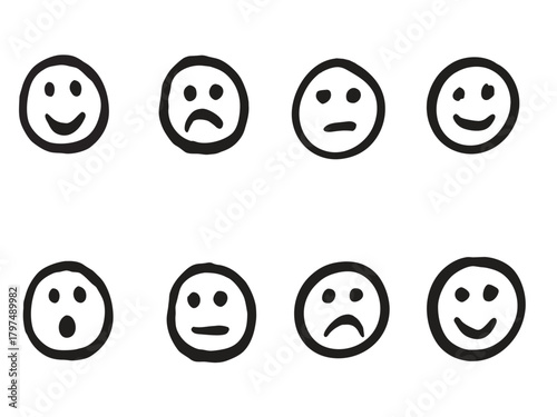 Hand-Drawn Emotion Faces Set