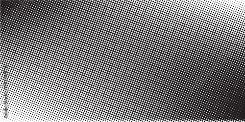 Grunge halftone gradient texture. Fading grit noise background. Sandy gritty wallpaper. Retro pixelated backdrop. Black and white anime or manga comic overlay. Vector textured graphic design