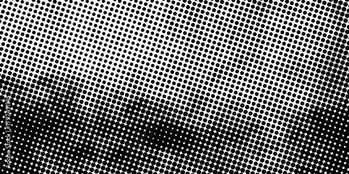 Black-white gradient halftone dots background. Pop art in vector illustration for your creative design