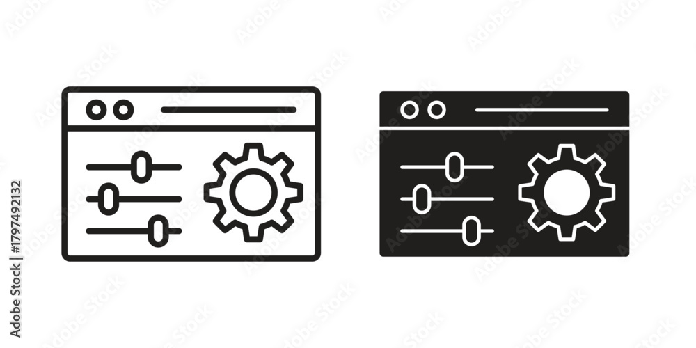 Obraz premium Control panel icon in line design. Simple icon vector