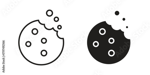 Cookie icon in line design. Simple icon vector