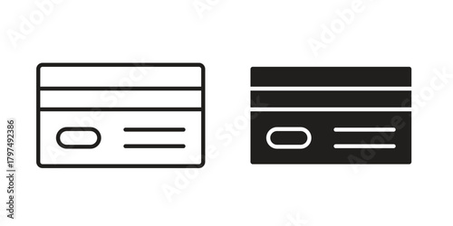 Credit card icon in line design. Simple icon vector