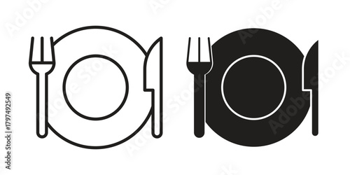Cutlery icon in line design. Simple icon vector