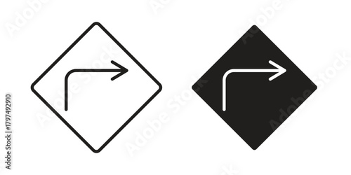 Directions icon in line design. Simple icon vector