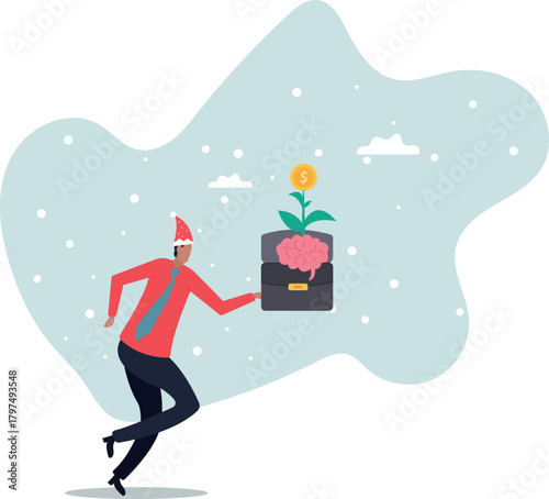 Money attitude, investing mindset or financial knowledge, wealth inspiration, investment brain, wisdom or inspiration,about a man and his life.