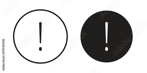 Exclamation button icon in line design. Simple icon vector