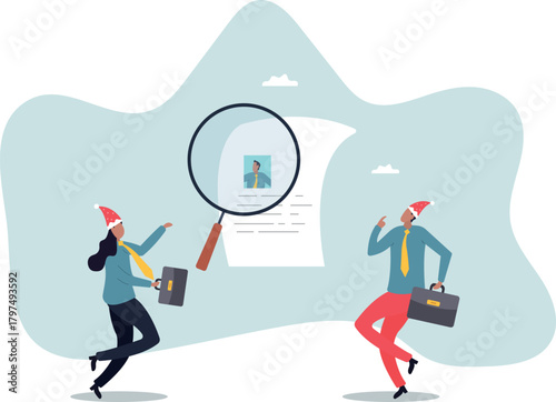 Recruitment, review candidate resume, talent seeker or HR human resource examine applicant, employee or job description,about a man and his life.