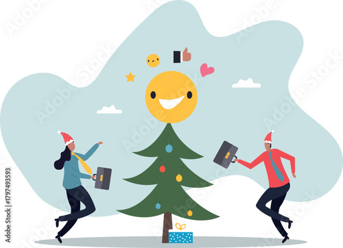 Employee satisfaction, workplace happiness or success team motivation, employee engagement or participation,about a man and his life.