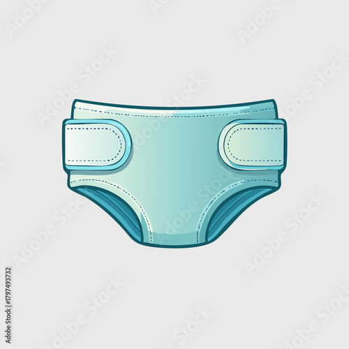 Baby diaper illustration - a clean and absorbent infant essential.